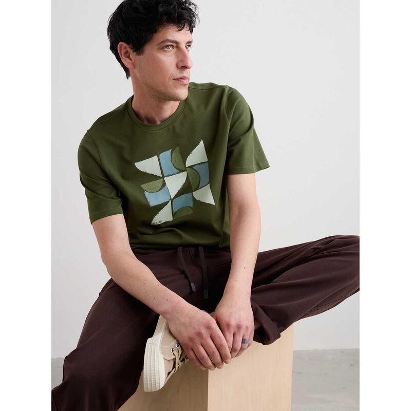 Seasalt Cornwall Midwatch T-Shirt Geo Painting Hosta image number 2